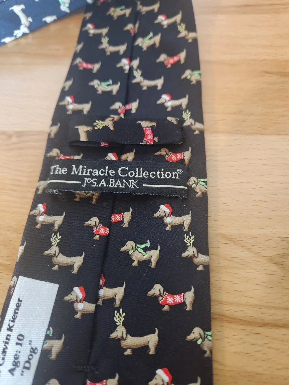 NWT Jos A Bank Miracle Collection Christmas Dachshund Silk Tie Dog Holiday Gift